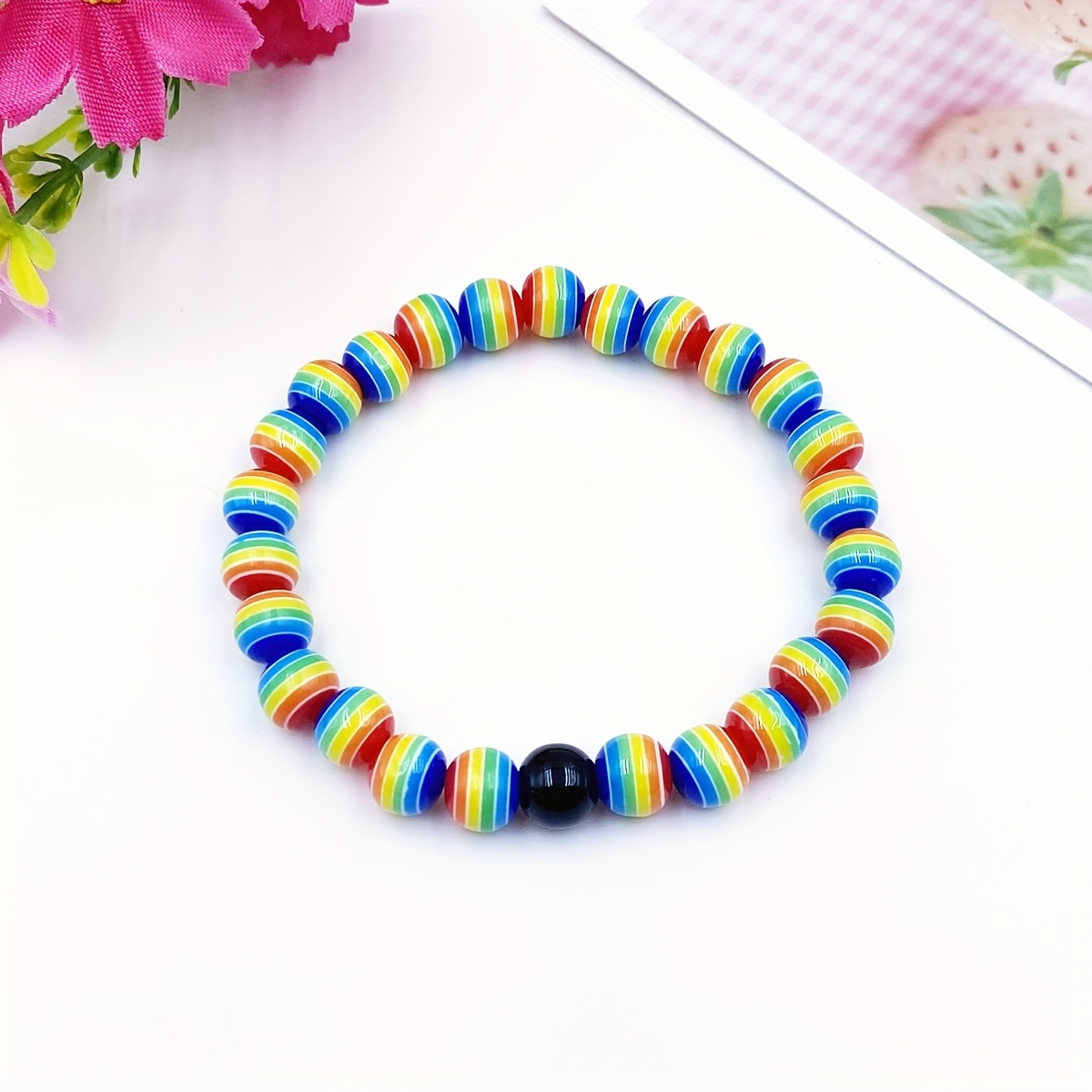 Rainbow Beads Fashionable Bracelets Pride Month Couple Bracelets